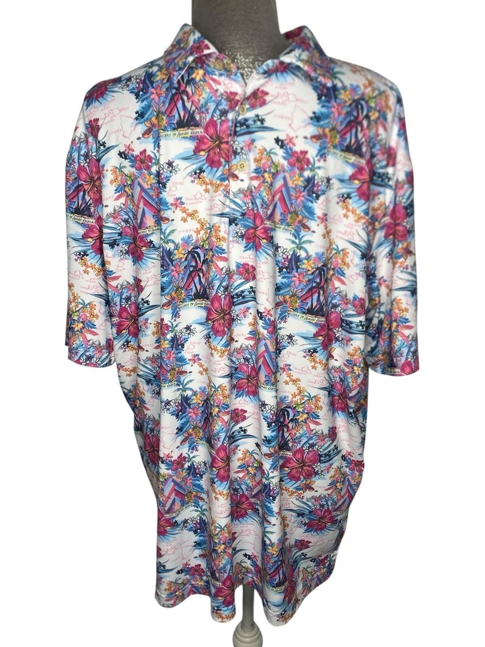 Men's Scales Hawaiian Aloha Polo - XL